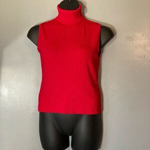 Venini Red Ribbed Knit Top